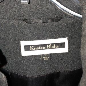 Gray wool coat size 12 Kristen Blake Gently worn.